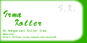 irma koller business card